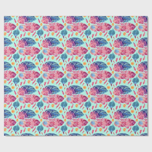Boho Feathers Pattern Cadeaupapier (Vlak)