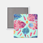Boho Feathers Pattern Magneet (Voorkant / Achterkant)