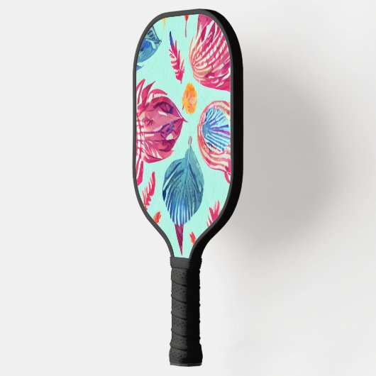 Boho Feathers Pattern Pickleball Paddle (Links)