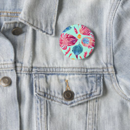 Boho Feathers Pattern Ronde Button 5,7 Cm