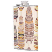 Boho Feathers: Tribaal Naadloos Patroon Heupfles (Links)