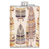 Boho Feathers: Tribaal Naadloos Patroon Heupfles (Achterkant)