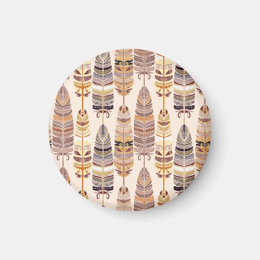 Boho Feathers: Tribaal Naadloos Patroon Magneet (Voorkant)