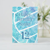 Boho Feathers Turquoise volleybal Verjaardag Kaart (Staand voorkant)