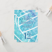 Boho Feathers Turquoise volleybal Verjaardag Kaart (Voorkant / Achterkant in situ)