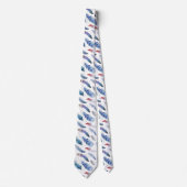 Boho Feathers Waterverf Pattern Stropdas (Voorkant)