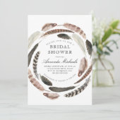 Boho Feathers Western Desert Beige Vrijgezellenfee Kaart (Staand voorkant)