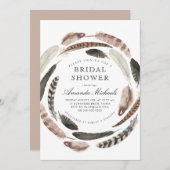 Boho Feathers Western Desert Beige Vrijgezellenfee Kaart (Voorkant / Achterkant)