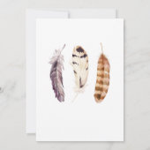 Boho Feathers Wild One Gold Girl Eerste Verjaardag Kaart (Achterkant)