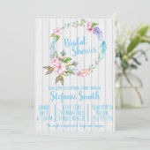 Boho Feathers Wreath Bridal Shower Invitation Kaart (Staand voorkant)