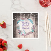 Boho Feathers Wreath & String Lights Vrijgezellenf Servet (Insitu)