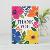 Boho Felicitatie Bloemrijke Feest Gast Bedankt (Staand voorkant)
