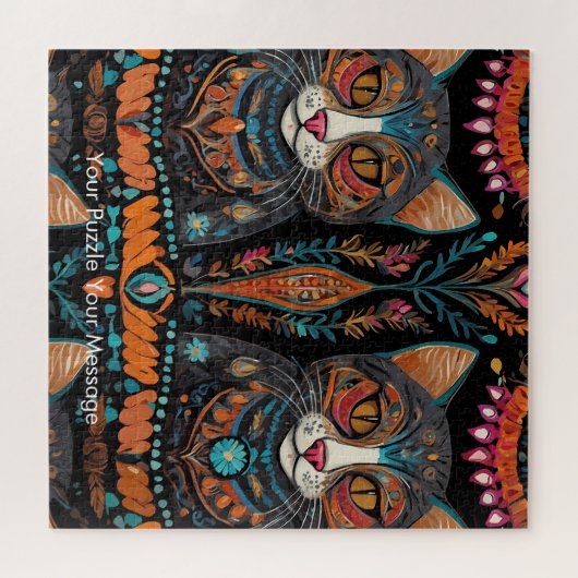 Boho Feline Mandala Legpuzzel (Horizontaal)