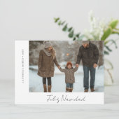 Boho Feliz Navidad Kerstmis Moderne Familiefoto Feestdagenkaart (Staand voorkant)