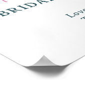 Boho felroze bloemenkleurige vrijgezellenfeest wel poster (Hoek)