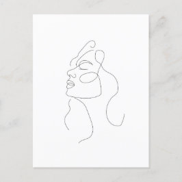 Boho Feminine Line Art Drawing Post Kaart