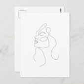Boho Feminine Line Art Drawing Post Kaart (Voorkant / Achterkant)