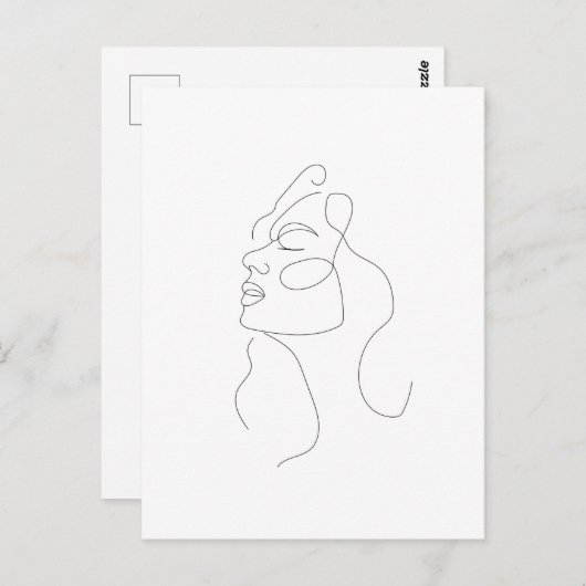 Boho Feminine Line Art Drawing Post Kaart (Voorkant / Achterkant)
