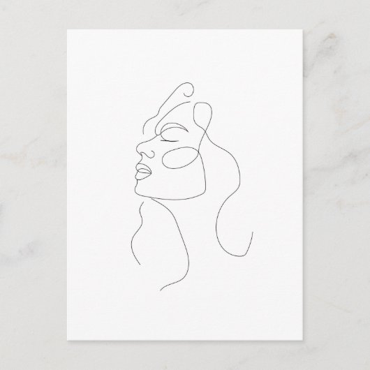Boho Feminine Line Art Drawing Post Kaart (Voorkant)