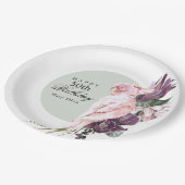 Boho Feminine Tropisch Roze Parrot 50e verjaardag Papieren Bordje (Gekanteld)