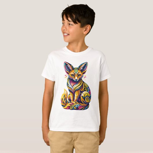 Boho Fennec Fox T-shirt (Voorkant volledig)