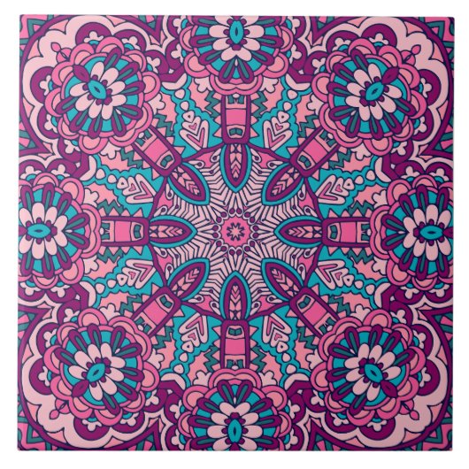Boho Festive Mandala Tegeltje (Voorkant)