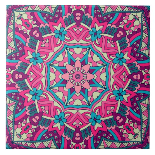 Boho Festive Mandala Tegeltje (Voorkant)