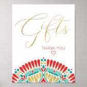 Boho Fiesta Baby shower Gifts Sign Poster (Voorkant)