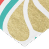 Boho Fiesta Blauwgroen Red & Gold Geometric Tablec Tafelkleed (Gekanteld)