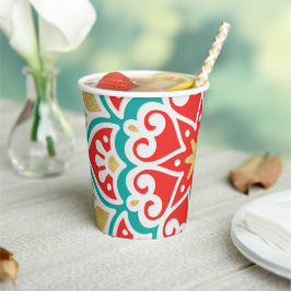 Boho Fiesta Geometric Papieren Bekers