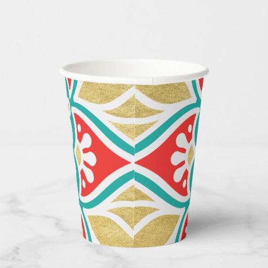 Boho Fiesta Geometric Papieren Bekers (Rechts)