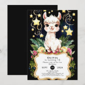 Boho Fiesta Llama Verjaardag Kaart (Voorkant / Achterkant)