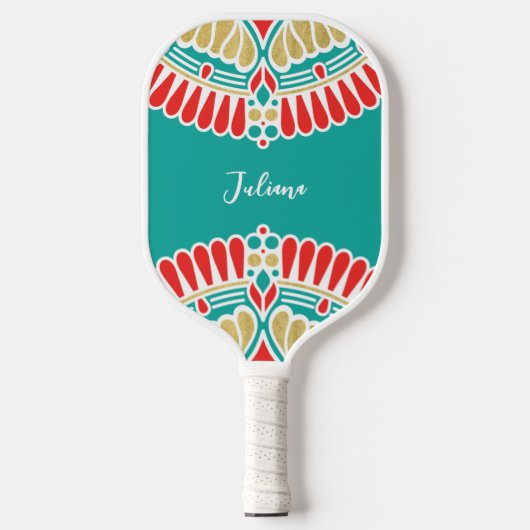 Boho Fiesta Medalion Custom Pickleball Paddle (Voorkant)