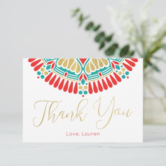 Boho Fiesta Persoonlijk Dank je wel Bedankkaart (Staand voorkant)