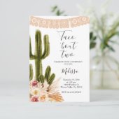 Boho Fiesta Taco 'bout Twee Verjaardagsuitnodiging Kaart (Staand voorkant)