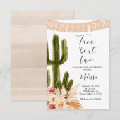 Boho Fiesta Taco 'bout Two verjaardagsuitnodiging Kaart (Voorkant / Achterkant)