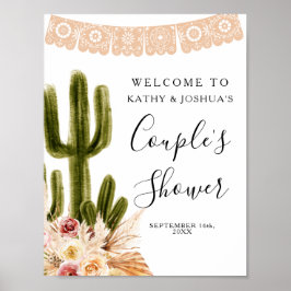 Boho Fiesta Taco'bout Love Couple Shower Welkom Poster