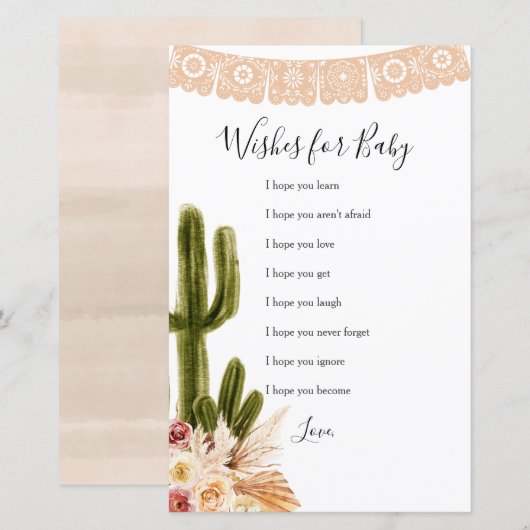 Boho Fiesta Taco'bout Love Wwish for Baby Kaart (Voorkant / Achterkant)