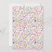 Boho-fiets bloemschrift chic bruidsdouche kaart (Achterkant)