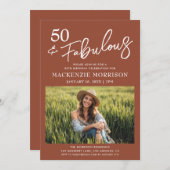 Boho Fifty and Fabulous Birthday Party Kaart (Voorkant / Achterkant)
