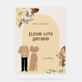 Boho Filipiniana Verjaardag Welkom Party Banner Acryl Bord (Voorkant)