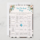 Boho Find the Guest Bridal Shower Bingo game Kaart (Voorkant)