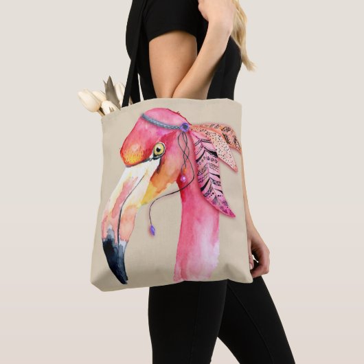 Boho Fiona Flamingo Canvas tas (Dichtbij)