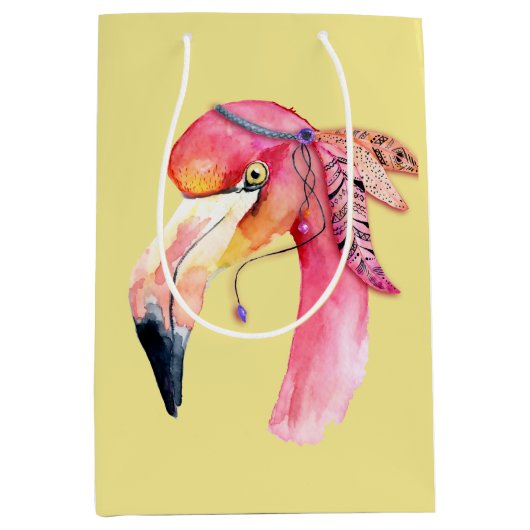 Boho Fiona Flamingo Gift Bag Medium Cadeauzakje (Voorkant)