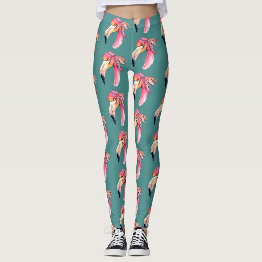 Boho Fiona Flamingo Leggingen Leggings (Voorkant)