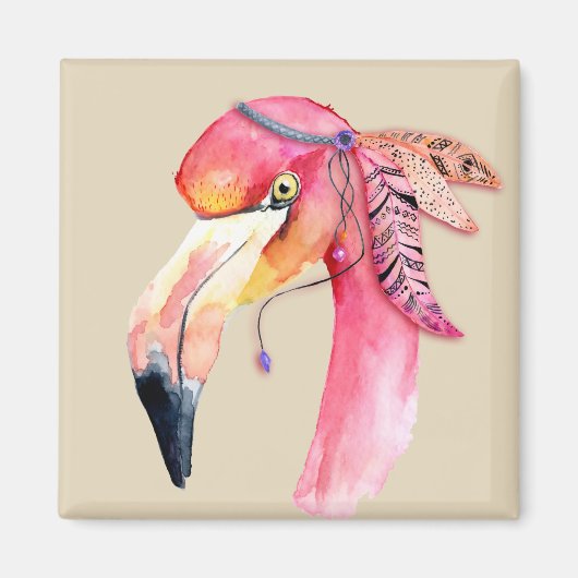 Boho Fiona Flamingo Magnet (Voorkant)