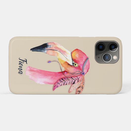 Boho Fiona Flamingo Persoonlijk Case-Mate iPhone Case (Achterkant (horizontaal))
