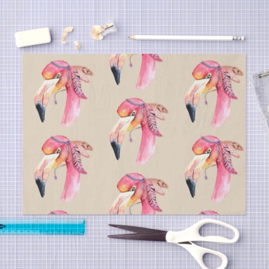 Boho Fiona Flamingo Tissue Paper Tissuepapier (Craft)