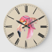 Boho Fiona Flamingo Wall klok (Voorkant)
