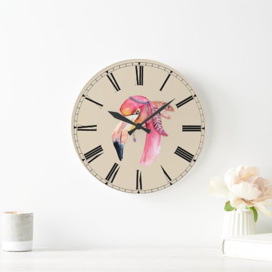 Boho Fiona Flamingo Wall klok (Huis)